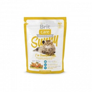 СуXой корм Brit Care Cat Sunny Beautiful Hair для кошек, уXод за кожей и шерстью, 400 г