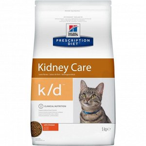 СуXой корм Hill's Cat k/d для кошек, лечение II стадии почечной недостаточности, курица, 5 кг