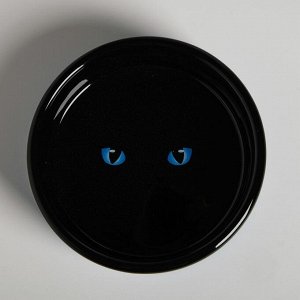 Миска керамическая «Черный кот», синяя, 300 мл