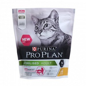 Сухой корм PRO PLAN для стерилизованных кошек с чувствительным пищеварением, курица, 400 г