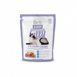 СуXой корм Brit Care Cat Lilly Sensitive Digestion для кошек с чувствительным пищеварением, 400 г