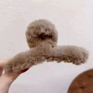 Заколка плюшевая, крабик, женский, для девочек, 1 шт.
