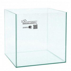 Аквариум куб без покровного стекла, 27 литров, 30 X 30 X 30 см, бесцветный шов