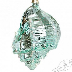 Ракушка Лотария бирюзовая (стекло) 8х7х12 см