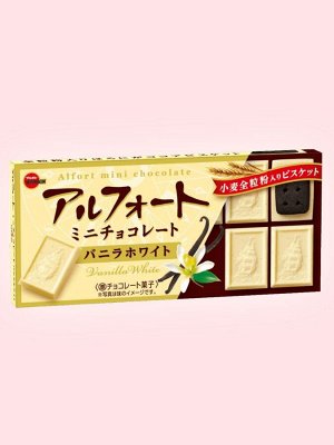 Печенье с какао и белым ванильным шоколадом Bourbon Alfort Mini Vanilla White 55 гр Японские сладости