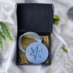 Гипсовое аромасаше AROMA BOX Снежинка голубая с блёстками