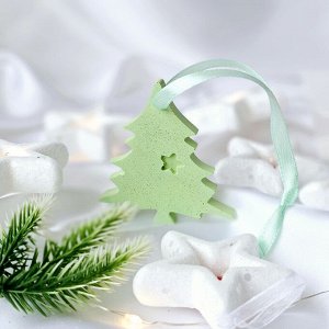 Гипсовое аромасаше AROMA BOX Ёлочка зеленая с блёстками