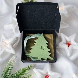 Гипсовое аромасаше AROMA BOX Ёлочка зеленая с блёстками