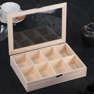 Ящик для хранения чайных пакетиков «Ахмадабад», 8 ячеек, 24,8x18x4,8 см