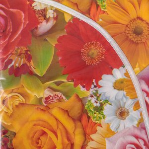 Скатерть на нетканой основе многоразовая с бейкой «Цветы», 155?130 см, цвет МИКС