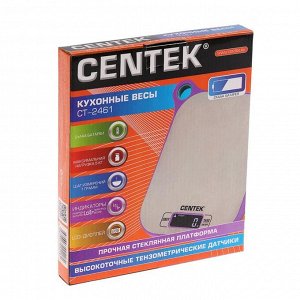 Весы кухонные Centek CT-2461, электронные, до 5 кг, серебристо-фиолетовые