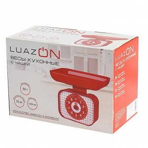 Весы кухонные LuazON LVKM-1001, механические, до 10 кг, чаша 1200 мл, синие