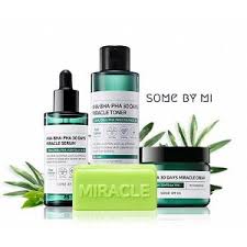 Набор миниатюр для проблемной кожи с кислотами Some By Mi Aha-Bha-Pha 30 Days Miracle Starter 4 Kit, 30гр + 30мл + 10мл + 20гр