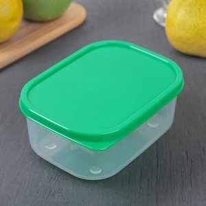 Набор контейнеров пищевых прямоугольных Доляна, 3 шт: 150 мл, 500 мл, 1,2 л, цвет зелёный