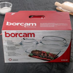 Набор посуды для запекания Borcam, 3 предмета: кастрюля 1,5 л, утятница 1,7 л, форма 2,5 л