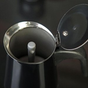 Кофеварка гейзерная «Итальяно», на 4 чашки, 200 мл, цвет чёрный