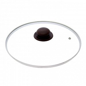 Крышка для сковороды и кастрюли стеклянная, d=28 см, ручка МИКС