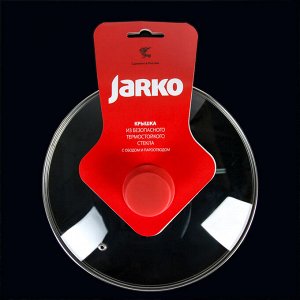 Крышка для сковороды и кастрюли стеклянная JARKO Silk, d=24 см, ручка силиконовая МИКС