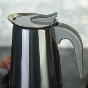 Кофеварка гейзерная «Итальяно», на 9 чашек, 450 мл, цвет чёрный