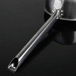 Ковш из нержавеющей стали с длинной ручкой, 1,8 л, 41?16?9,5 см, металлическая ручка, цвет хромированный