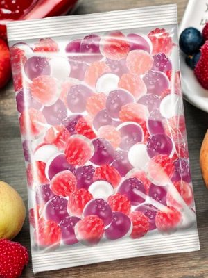 Мармелад жевательный «Mayama» с желейной начинкой со вкусом черники и малины со сливками (упаковка 0,5 кг)