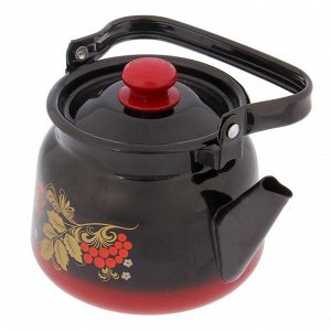 Чайник «Рябина», 2,3 л, эмалированная крышка, цвет красно-чёрный, МИКС
