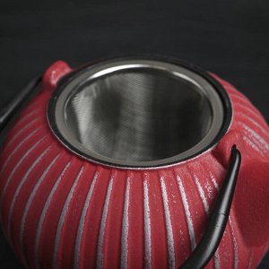 Чайник с ситом 850 мл "Тео", цвет красный