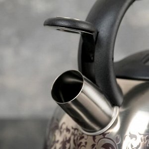 Чайник со свистком Доляна «Расцвет», 2,8 л, фиксированная ручка, с индикатором нагрева