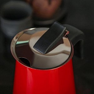 Кофеварка гейзерная «Итальяно», на 6 чашек, 300 мл, цвет красный