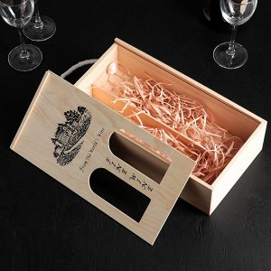 Ящик для хранения вина «Кальяри», 35x18 см, на 2 бутылки
