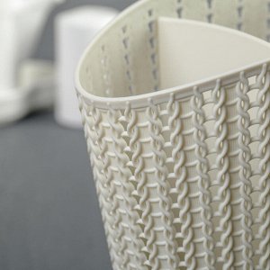 Подставка для столовых приборов "Вязание", цвет белый ротанг