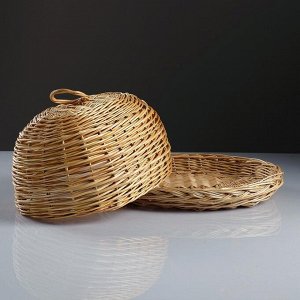 Хлебница со съёмной крышкой, 30?40?18 см, ручное плетение, ива