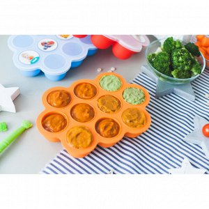 Контейнер пищевой силиконовый для хранения детского питания, 10 секций, цвета МИКС