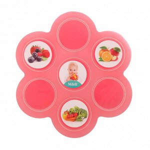 Контейнер пищевой силиконовый для хранения детского питания, 7 секций, цвета МИКС
