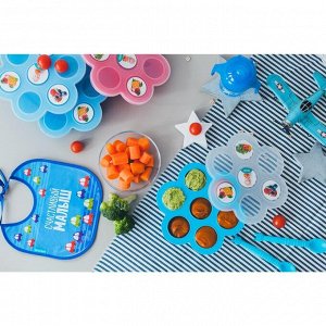 Контейнер пищевой силиконовый для хранения детского питания, 7 секций, цвета МИКС