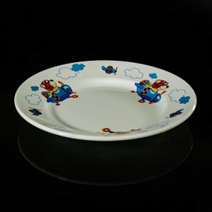 Набор детской посуды "Пилот", 3 предмета: тарелка 17,5 см, миска 250 мл (d=17,5 см), кружка 260 мл , рисунок МИКС