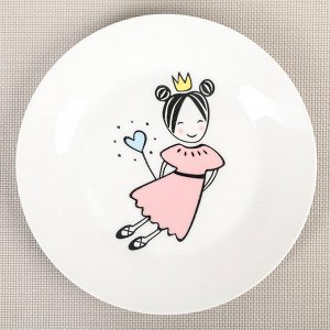 Набор посуды &quot;Маленькая королева&quot;, 3 предмета: кружка, мелкая тарелка, глубокая тарелка