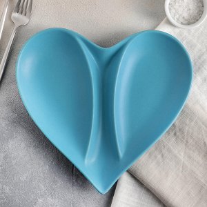 Менажница 25,5x26,5x3 см "Фарбе. Сердце", цвет синий