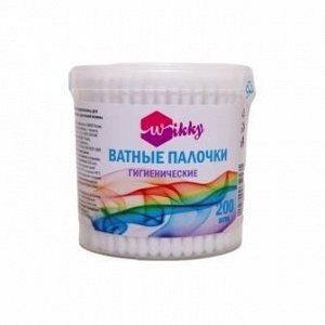 Ватные палочки Wikky круглая банка 200 шт/24