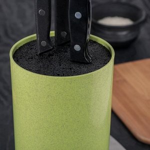 Подставка для ножей с наполнителем «Нежность», 22?11 см, цвет зелёный