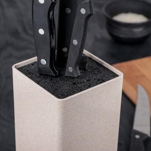 Подставка для ножей с наполнителем «Нежность», 22?9 см, цвет бежевый