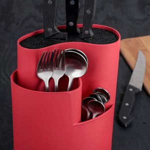 Подставка для ножей и столовых приборов «Нео», 18x11 см, цвет красный