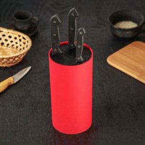 Подставка для ножей с наполнителем «Нео», 22?11 см, покрытие Soft-touch, цвет красный