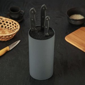Подставка для ножей с наполнителем «Нео», 22?11 см, покрытие Soft-touch, цвет серый