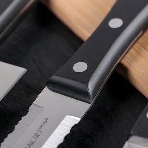 Набор кухонных ножей Samura HARAKIRI, 3 шт, лезвия 15 см, 18,5 см, 20,8 см, чёрная рукоять, сталь AUS-8