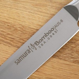 Набор кухонных ножей Samura Bamboo, 4 шт: лезвия 8,8 см, 12,5 см, 20 см, 20 см, на подставке