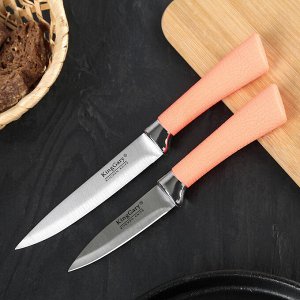 Набор кухонных ножей «Рич», лезвия: 12,5/9 см, цвет МИКС