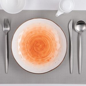Тарелка глубокая  «Юпитер», 750 мл, 21,6?4 см, цвет белый/оранжевый