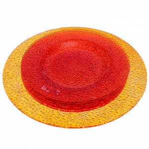 Сервиз столовый, 7 предметов: 1 тарелка d=29,5 см, 6 тарелок d=22 см, цвет оранжевый
