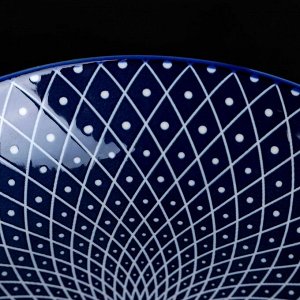 Тарелка керамическаялубокая Доляна «Бодом», d=21 см, цвет синий